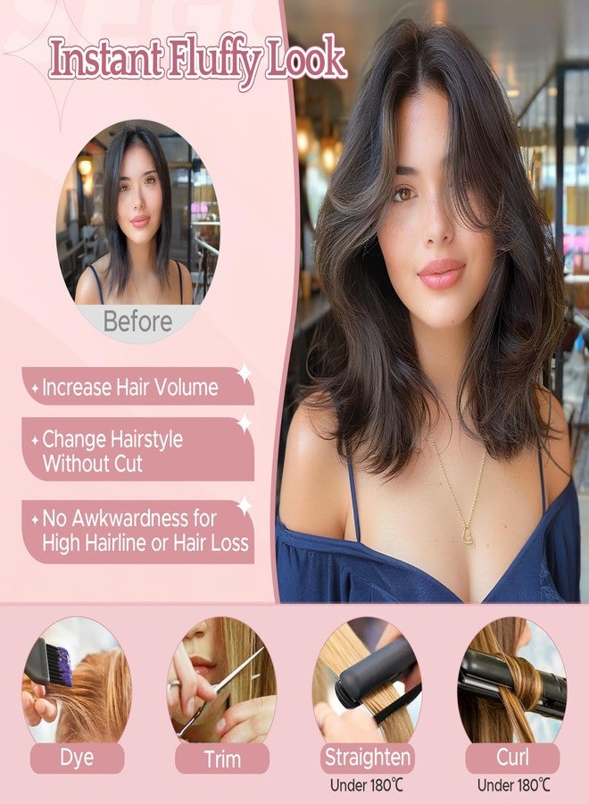 سيجو وصلات شعر سيجو للنساء، شعر بشري طبيعي مع غرة جانبية، 9 × 12.5 سم، قاعدة مربوطة يدويًا، حواف غير مرئية، مشابك شعر علوية ناعمة تسمح بمرور الهواء، تضيف كثافة للشعر، لون بني أسود (1B) - Image 4